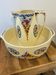 Art Deco bowl and dish from Saint-Amand, hand-painted floral decoration.