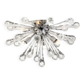 Clear murano glass “drops” sputnik flush mount by simoeng