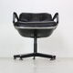 Chaise de bureau pivotante en cuir de Charles Pollock pour Knoll, années 1980