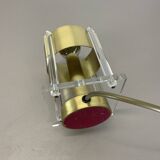 Postmodern Brass Acryl Glass Cubic Table Light, Italy 1970