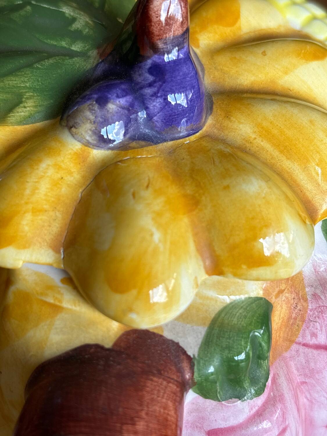 Vintage barbotine teapot