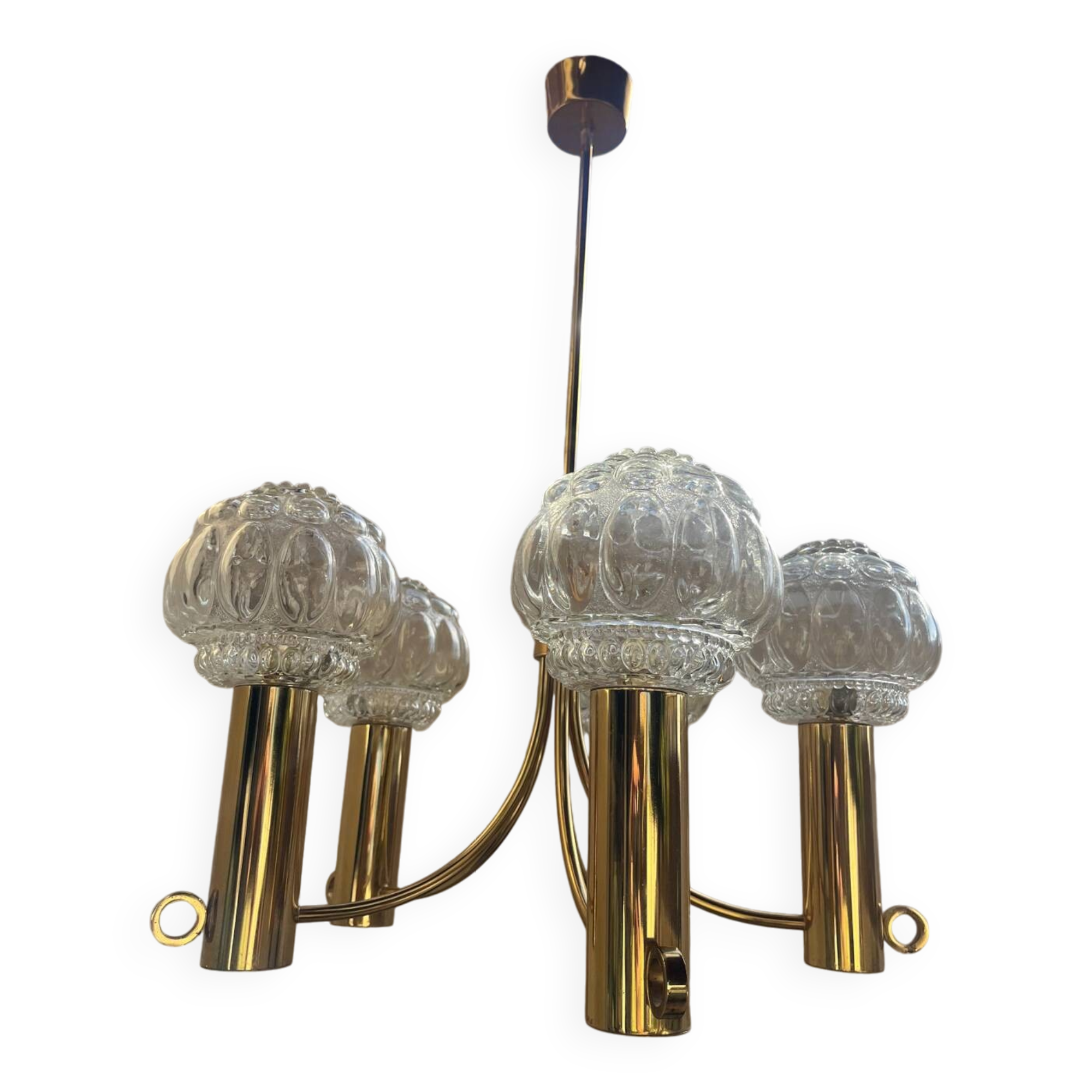 70s Space Age style gold chandelier