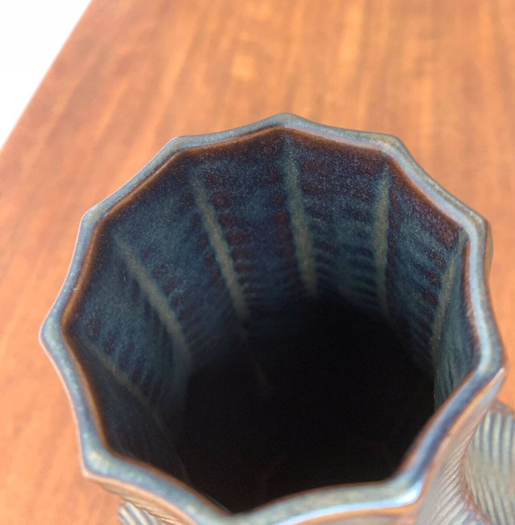 Vintage German brutalist ceramic gourd vase by Heinrich Fuchs for Luisenburg, 1970s.