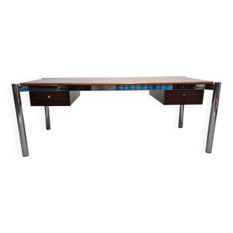 Italian modernist rosewood desk, 1960s-70s