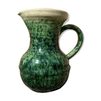 Green ceramic pitcher