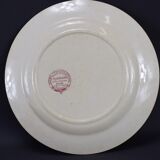 Old white and blue flat plate floral decor emile bourgeois