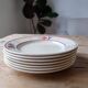 Set of 7 vintage dessert plates in Gien earthenware, model Jacqueline.