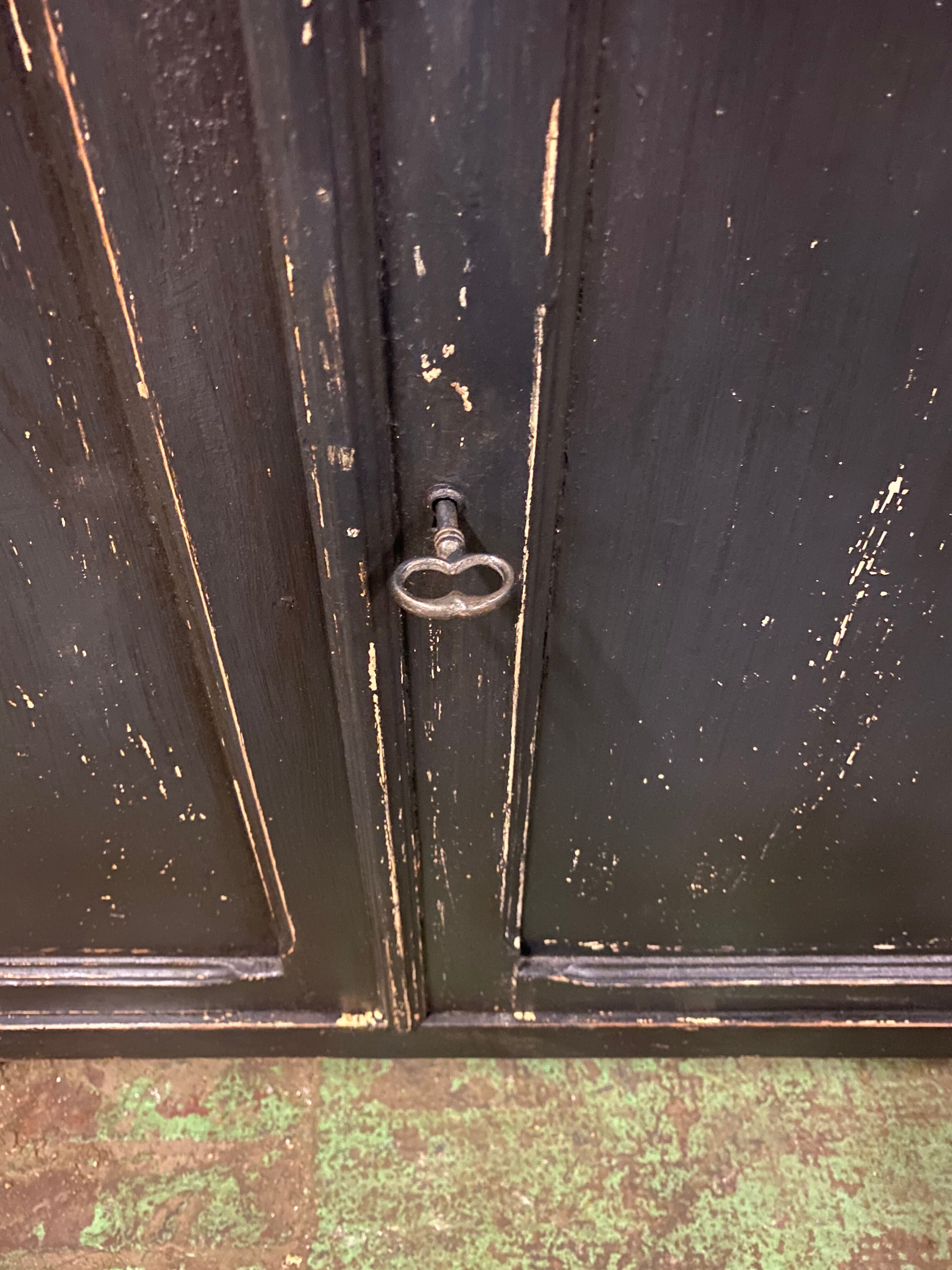 Vintage Parisian black patinated buffet