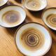 Set of six hollow plates in Longchamp sandstone