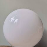 Vintage ceiling light with Globe lamp in white opaline glass