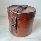 Leather collar box, circa 1900.