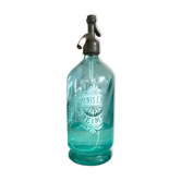 Ancien siphon en verre bleu