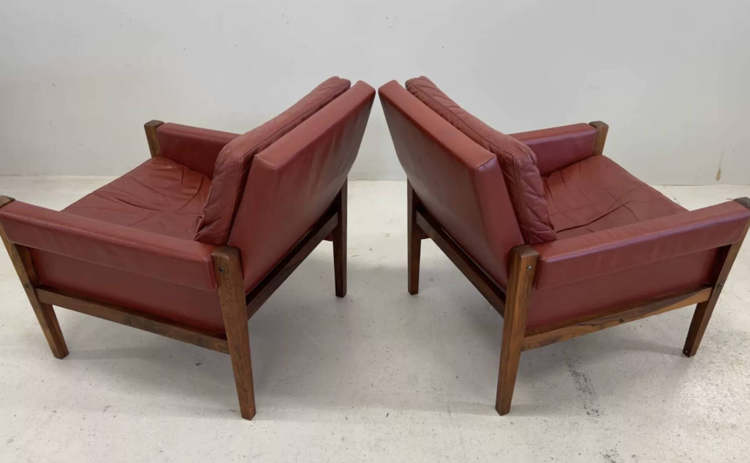Vintage Danish Lounge Chairs In Rosewood And Leather. 1960s. 5