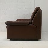 Canapé De Sede en cuir "chocolat" Suisse, circa 1970