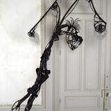 Brutalist sculptural wrought iron Dragon floor lamp, France
