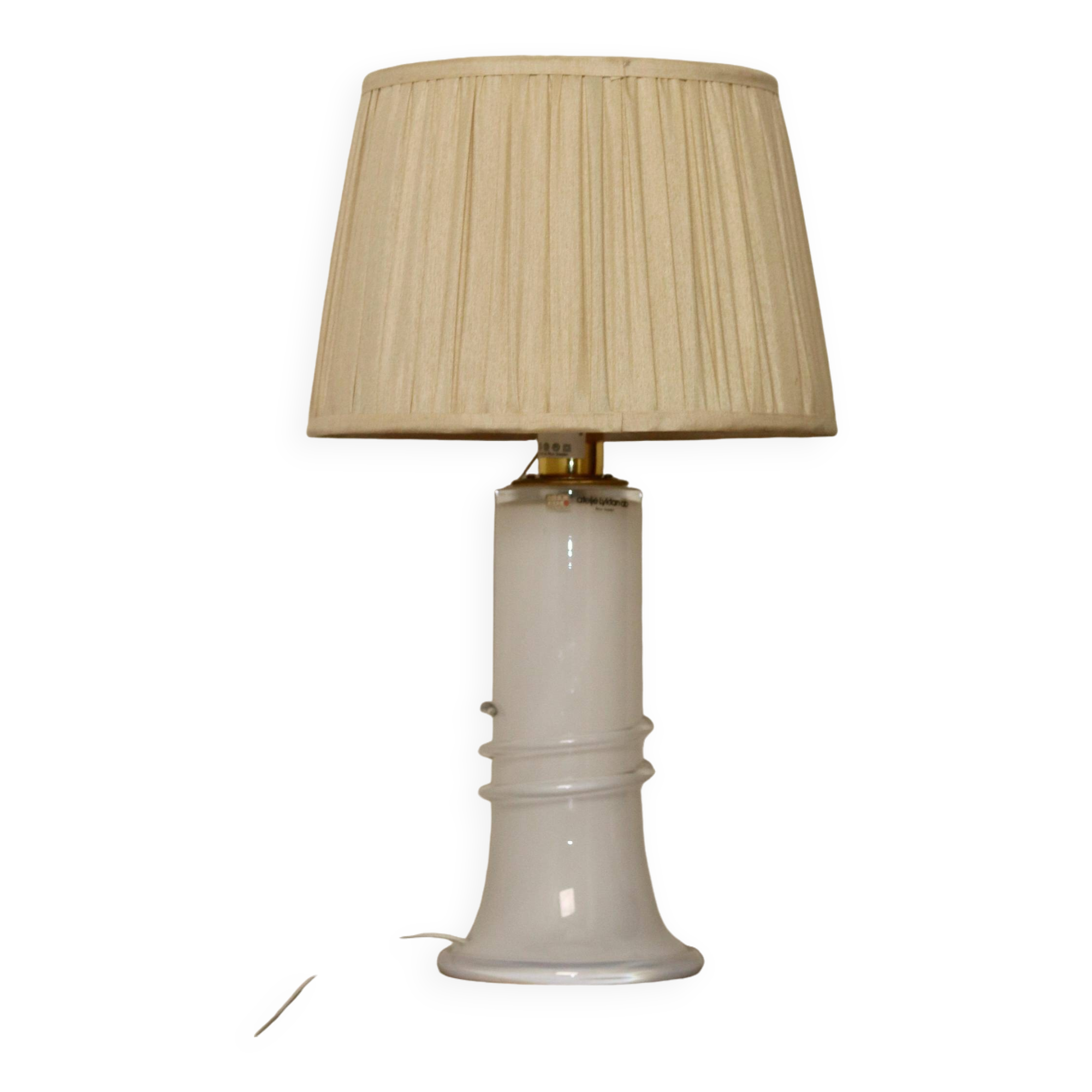 Vintage glass table lamp by Hannelore Dreutler, Studio Åhus, Sweden, 1990s.