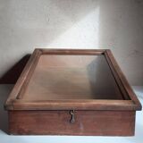 Old sloping pine display case