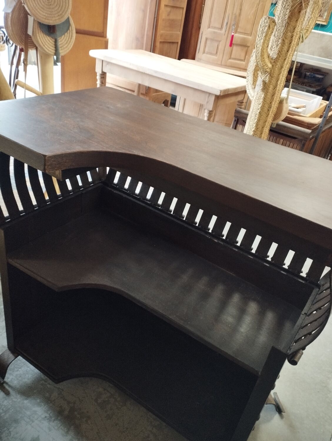 Wood and steel bar counter