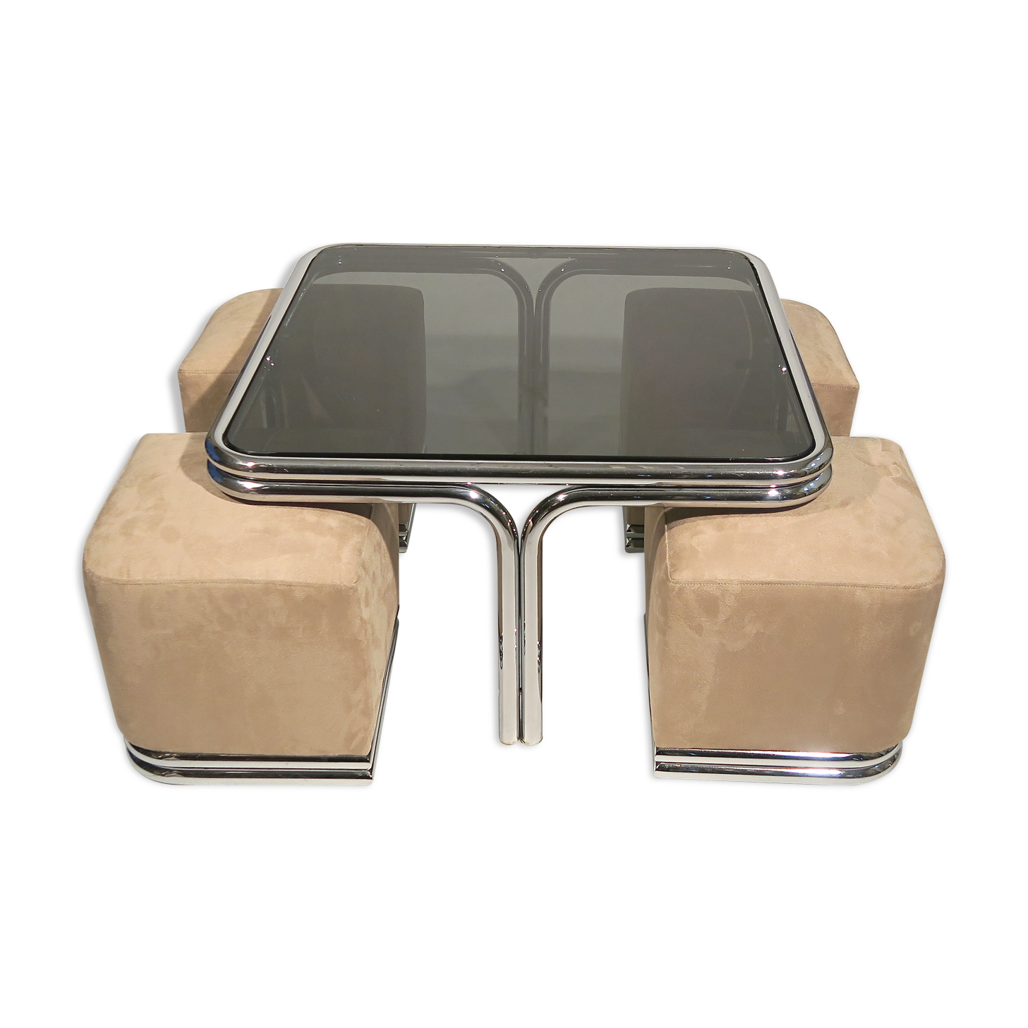 Table and pouffes 1970