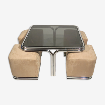 Table and pouffes 1970