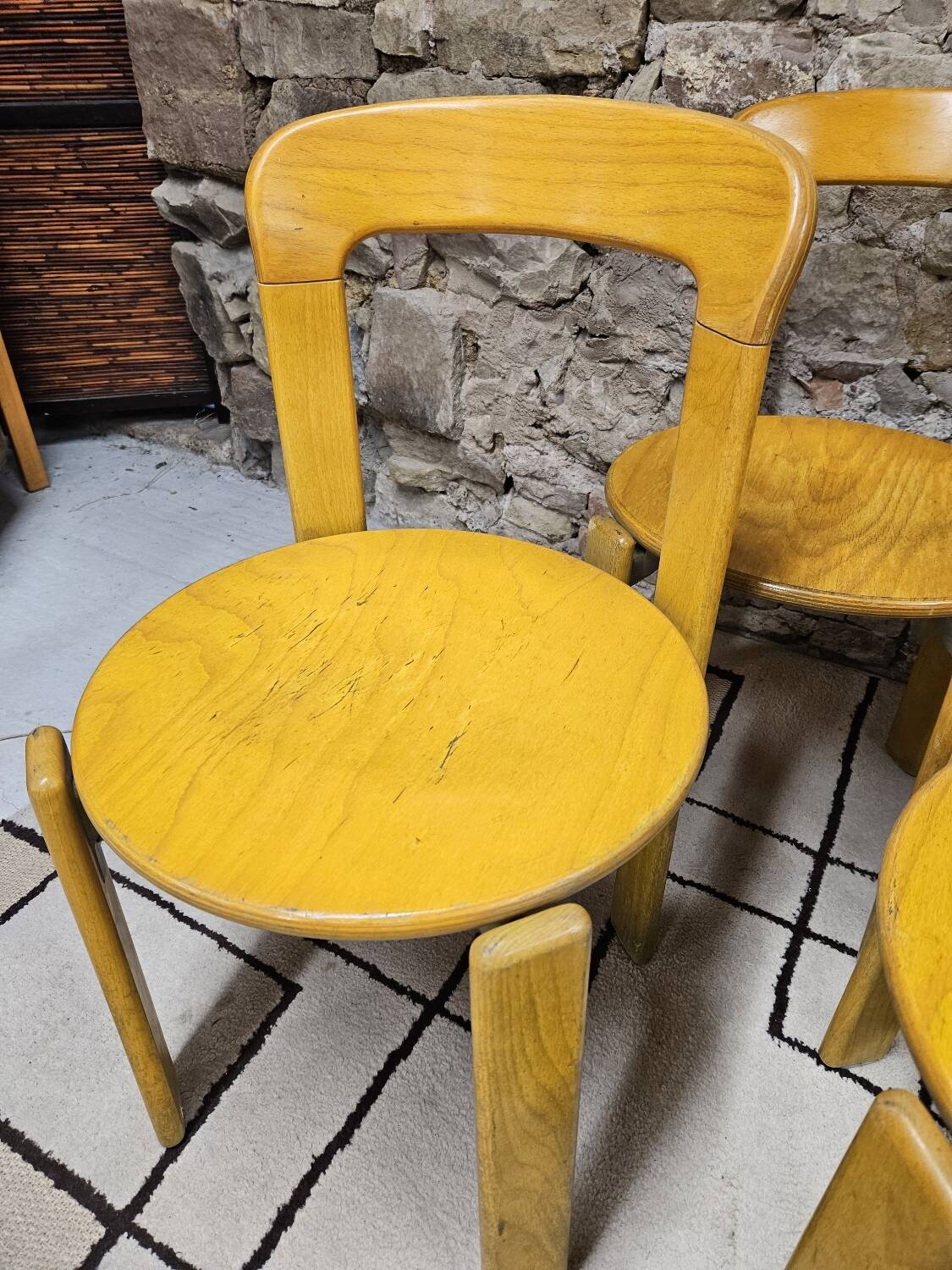 Lot of vintage bruno rey 1970" chairs