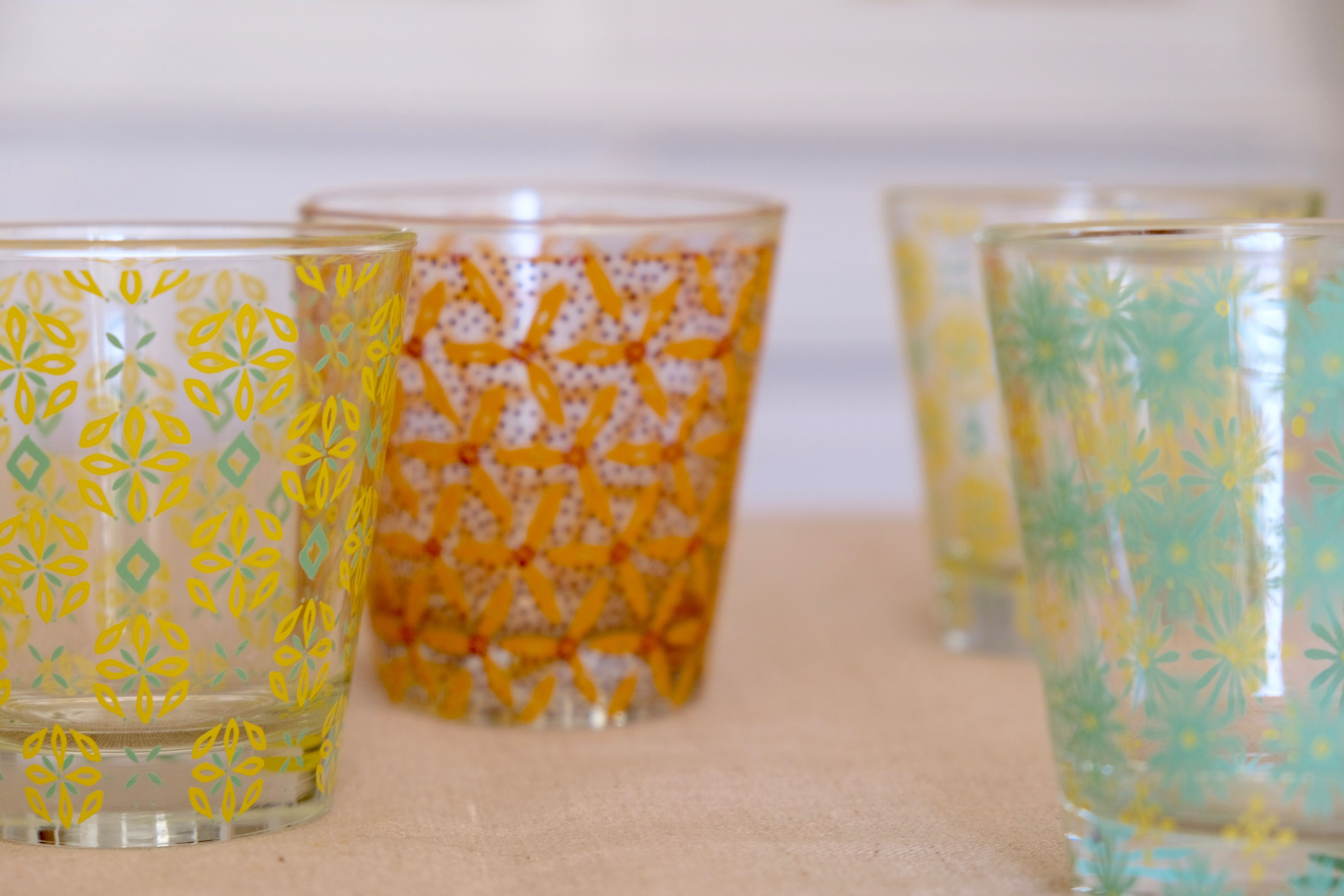 Vintage flower glasses Cerve Italy