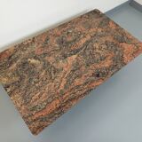Vintage granite, chrome metal and black melamine coffee table with bar