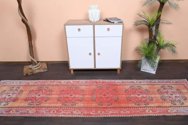 Vintage Turkish Oushak Handmade Wool Runner  80x327