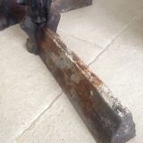 Pair of old andirons, Alsatian busts