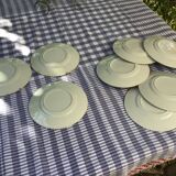 Set of 8 small white plates