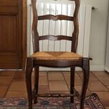 Chaises en merisier et paille