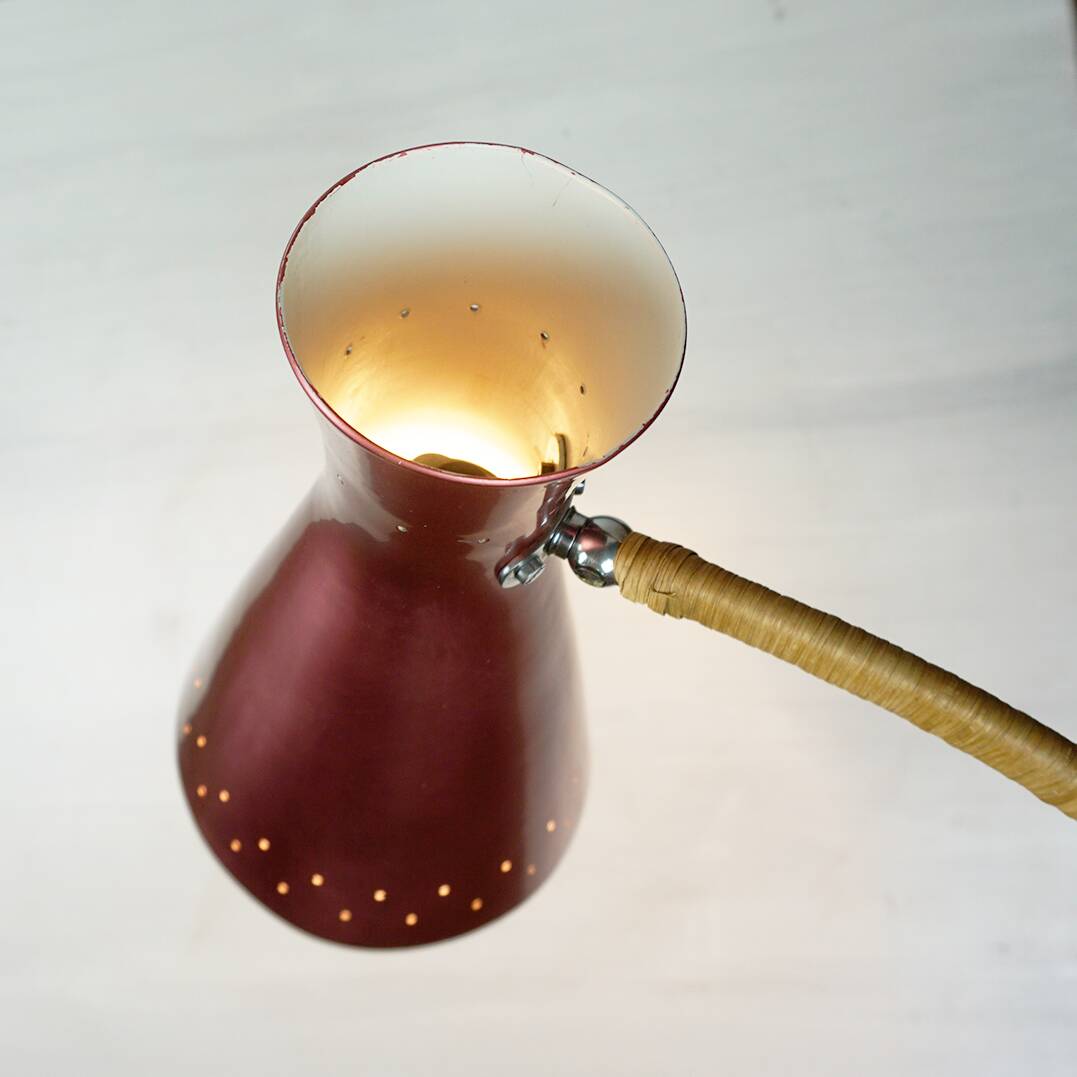 Mid-century Austrian pink wall lamp by Rupert Nikoll