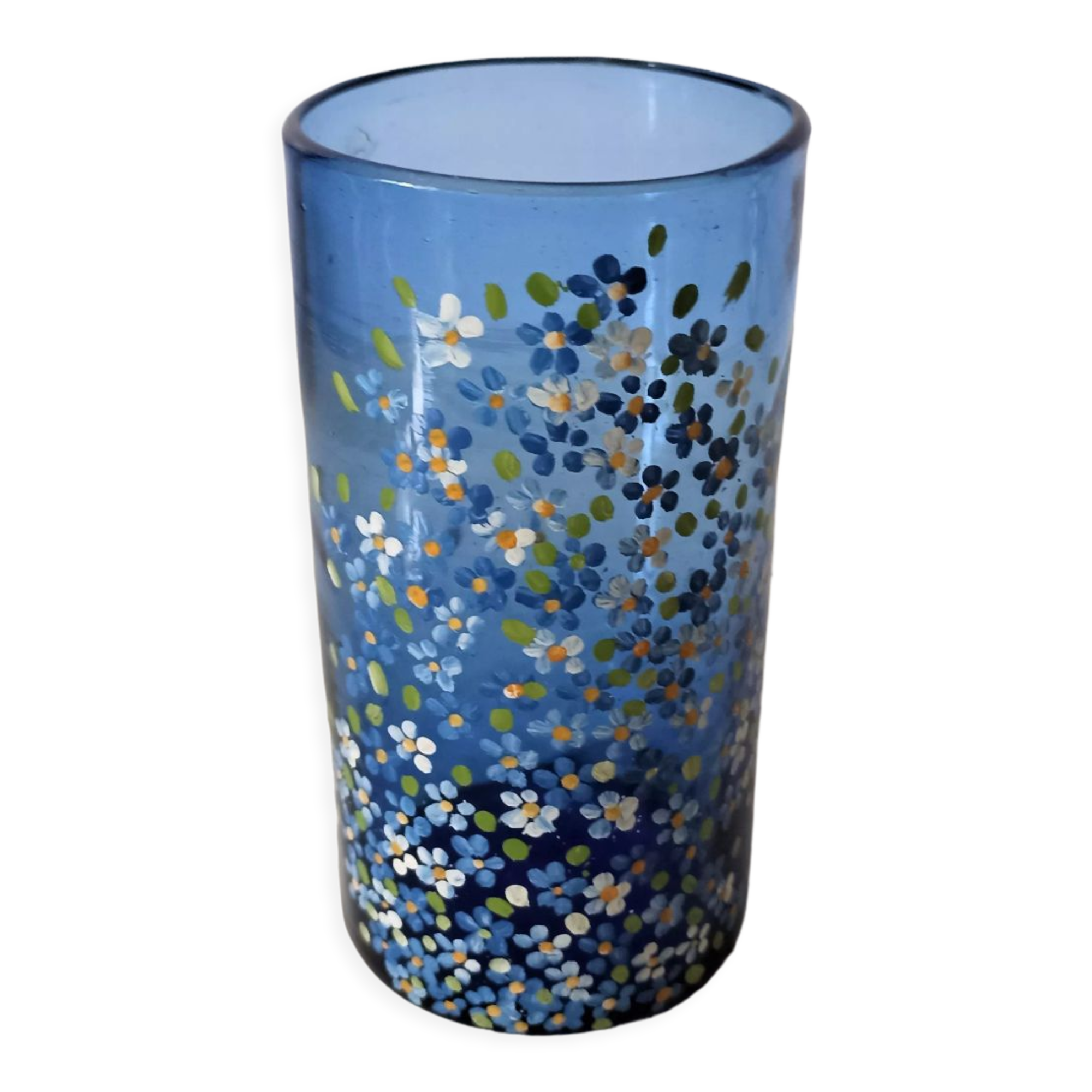 Vase verre soufflé peint à la main