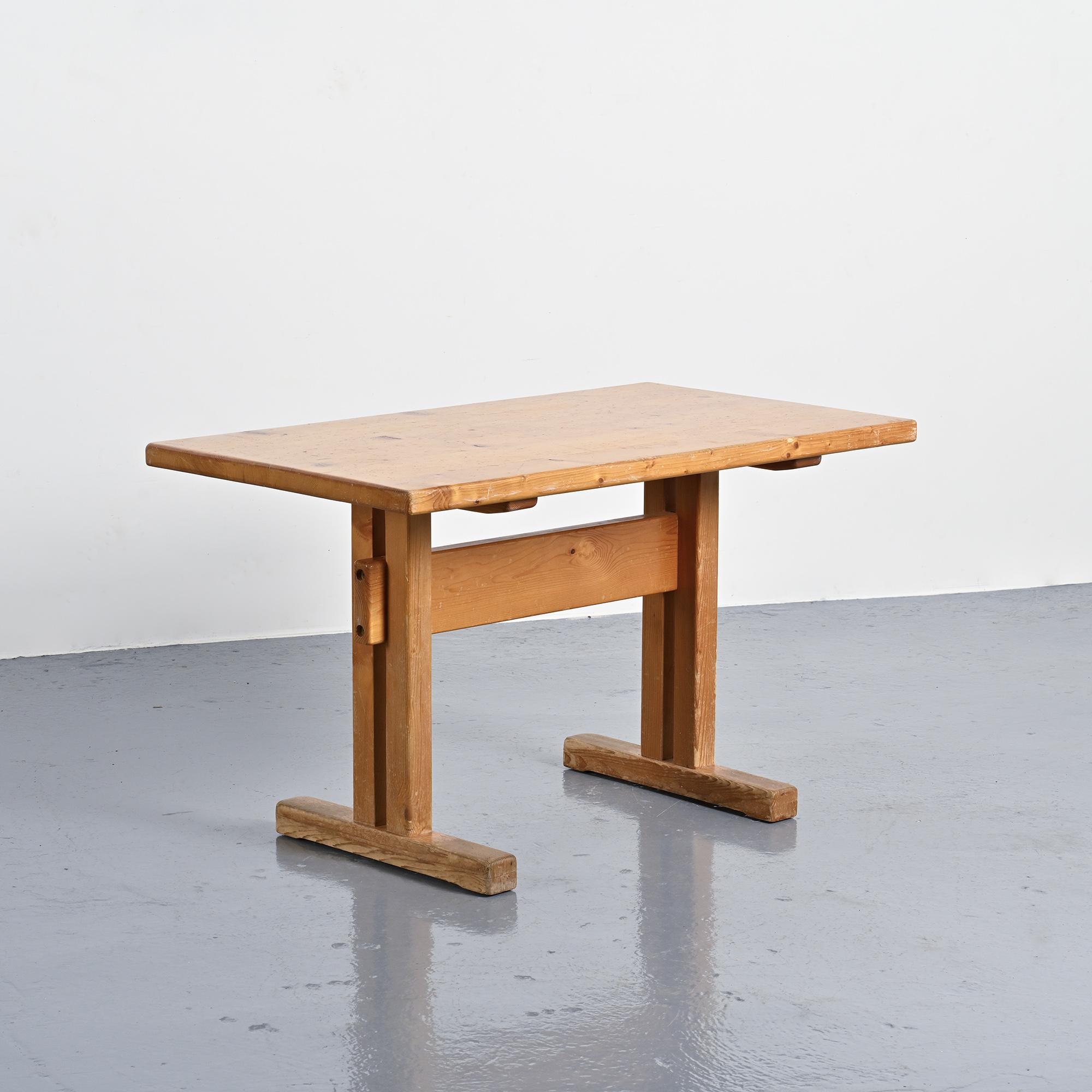 Solid pine table, Les Arcs, France.