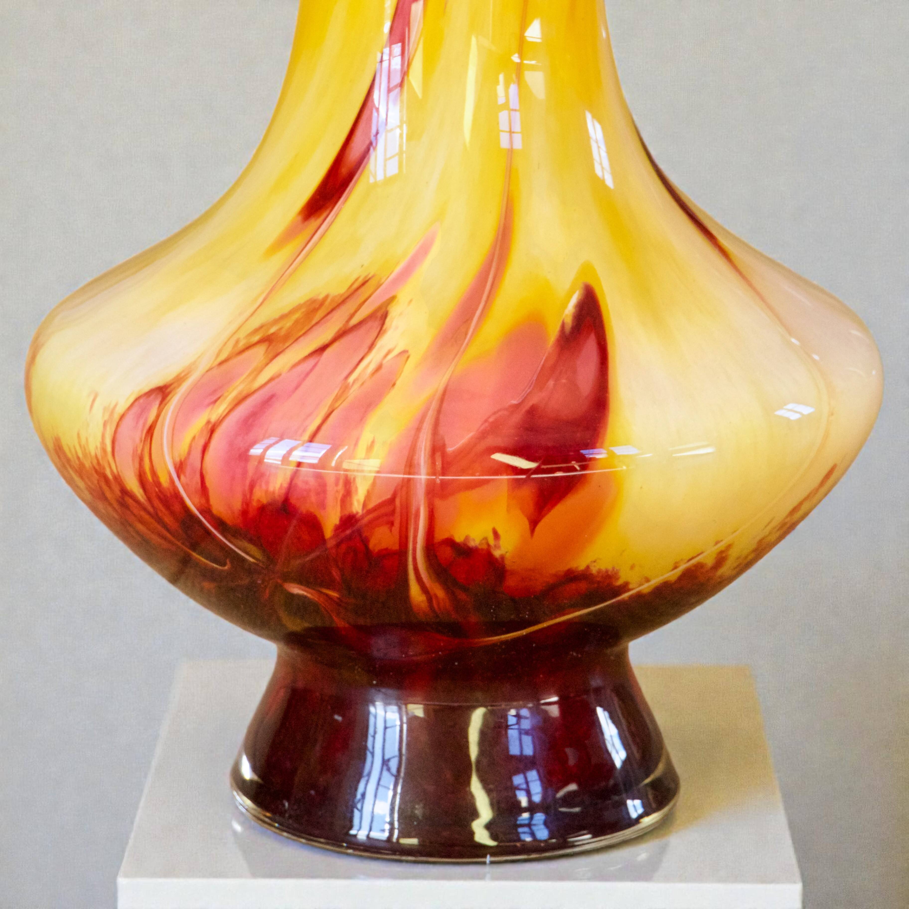 Murano vase in blown opaline glass circa 1960