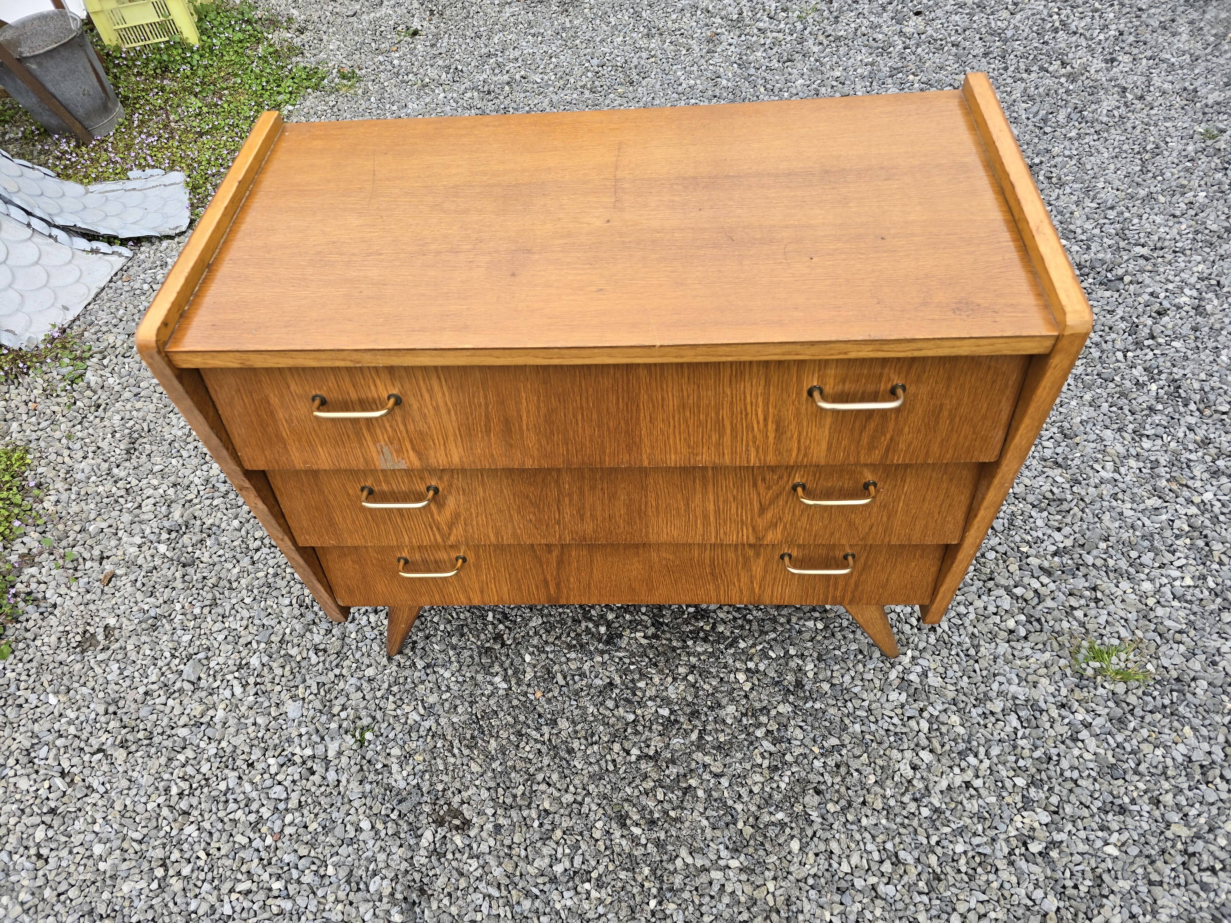 Vintage 60s oak chest of drawers