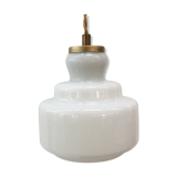 Art Deco pendant lamp in white opaline