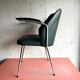 Fauteuil vintage skaï vert et chrome