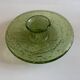 Biot candle holder in lime green bubbled glass 1970
