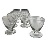 10 verre à vin ciselé 1960