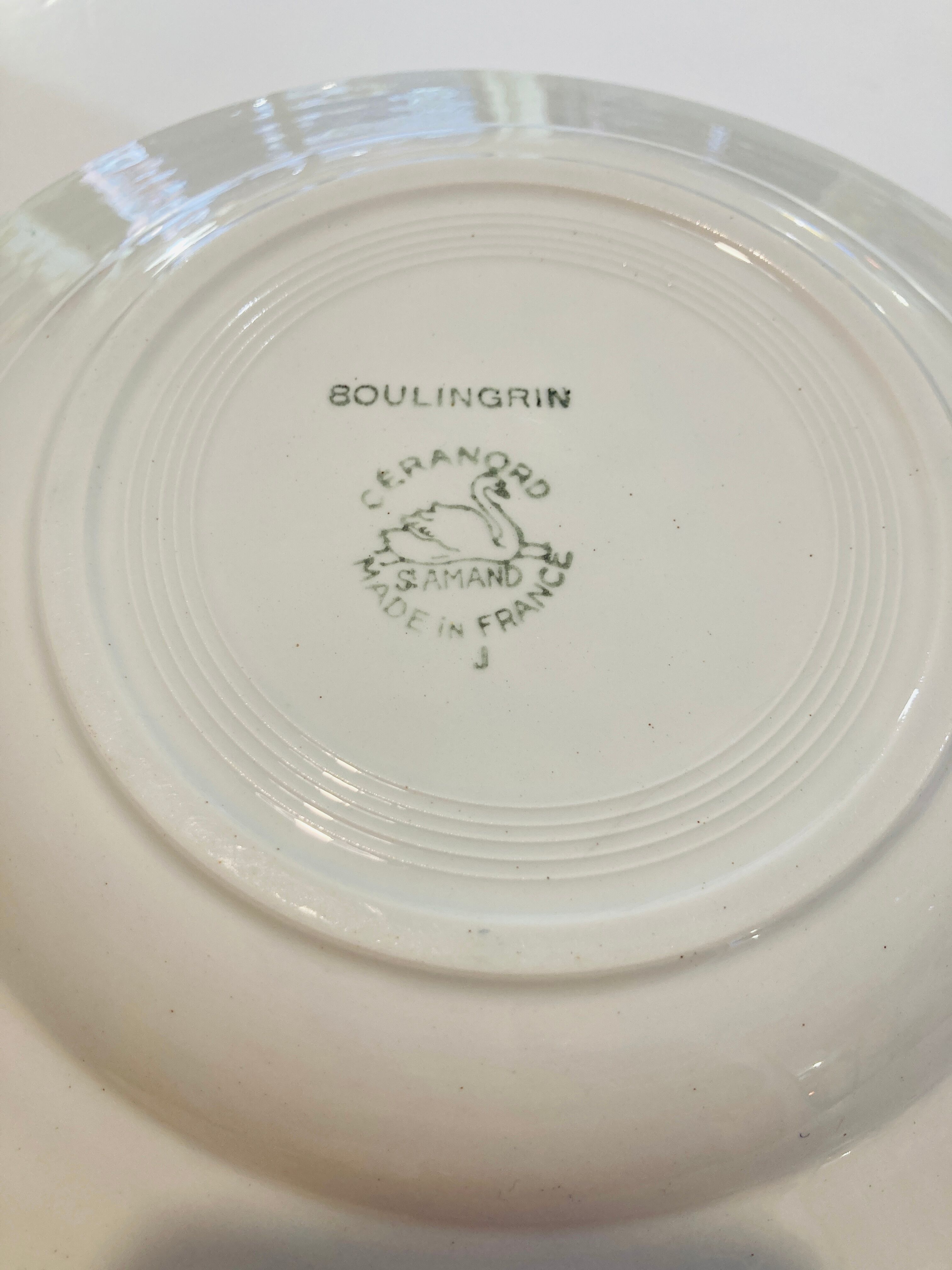 8 hollow plates ceranord st amand boulingrin pink and blue -vintage-kitchen-retro