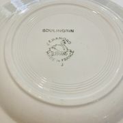 8 hollow plates ceranord st amand boulingrin pink and blue -vintage-kitchen-retro