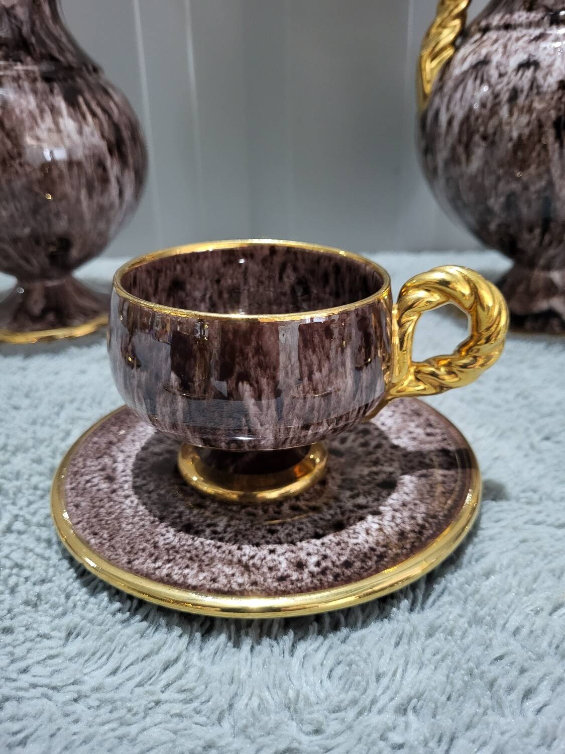 Complete coffee and tea set by Marius Gugie Vallauris Vintage