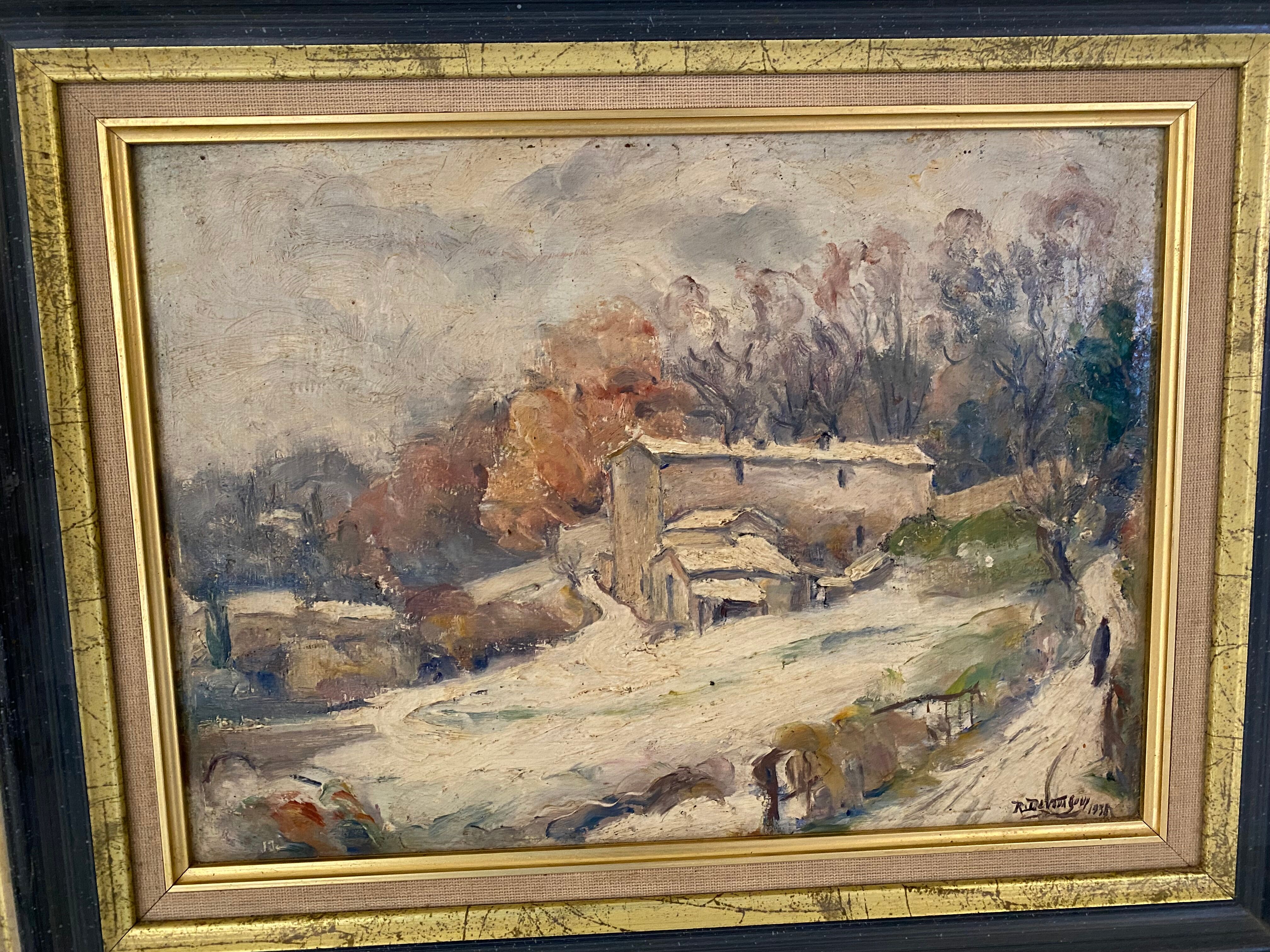 Peinture à huile "Ferme en Provence"