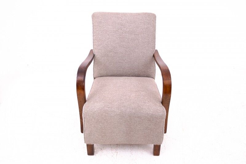 A pair of Art Deco armchairs designed by J. Halabala from the 1930s, Czechoslovakia. After renovation.