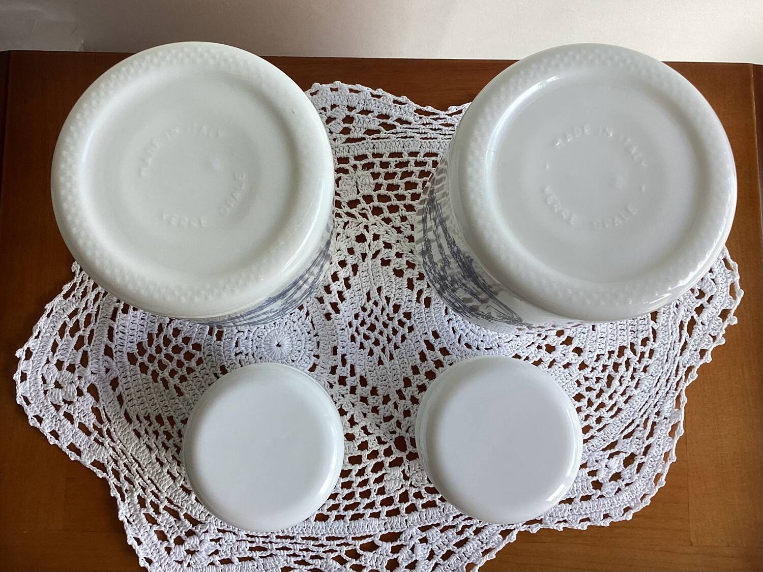 Opal glass jars - vintage