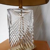 Table lamp in cut crystal and brass from the 70s