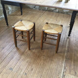 Pair of straw stools