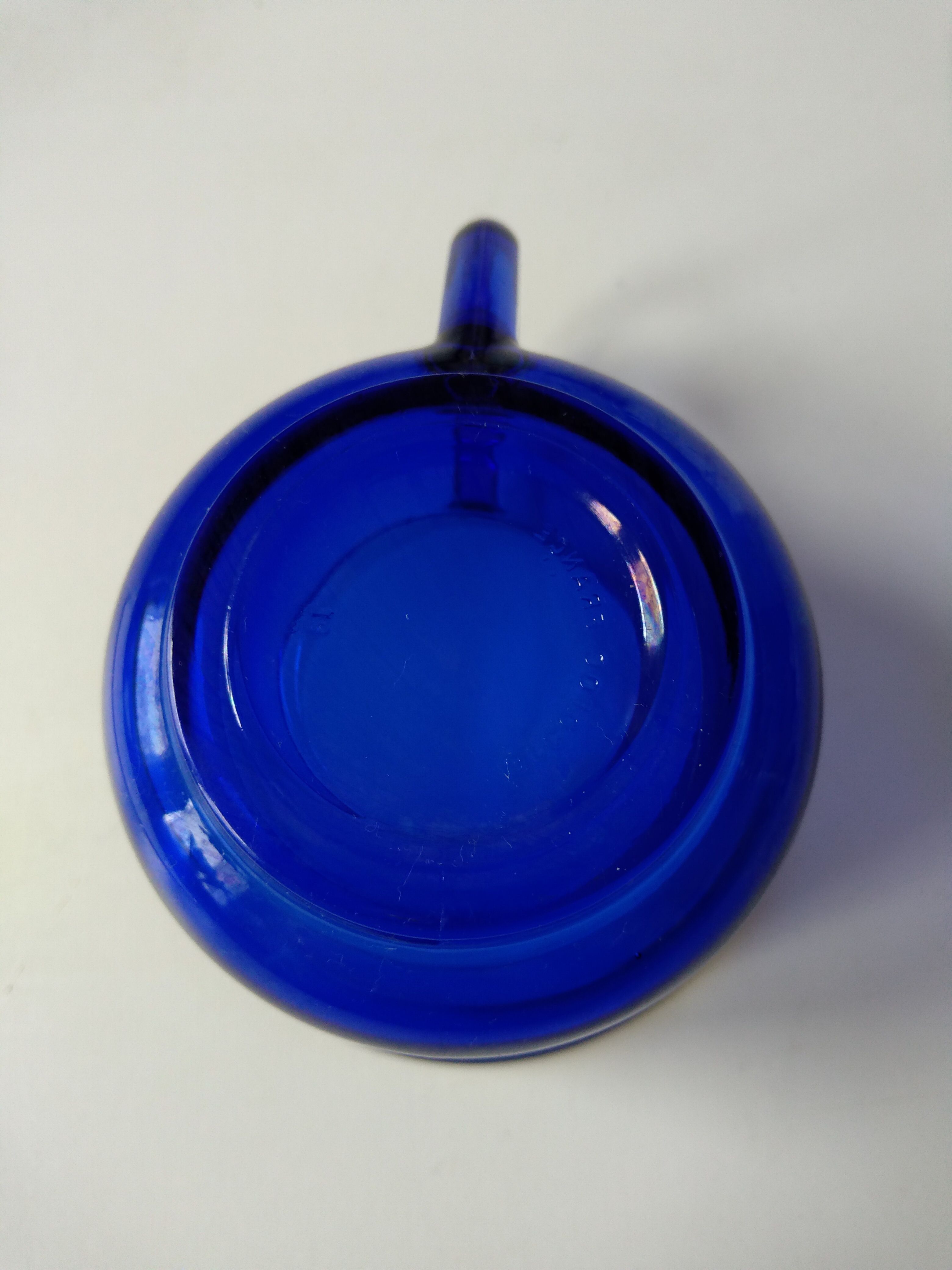 Set of 6 vintage arcoroc transparent Indigo blue glass cups