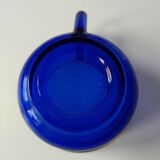 Set of 6 vintage arcoroc transparent Indigo blue glass cups